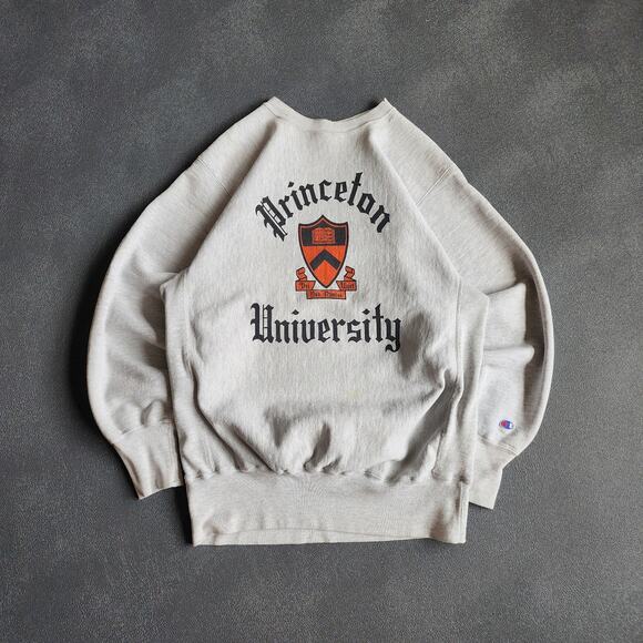 Vintage Princeton Champion Reverse Weave Grey Sweatshirt Small - Picture 1 of 8